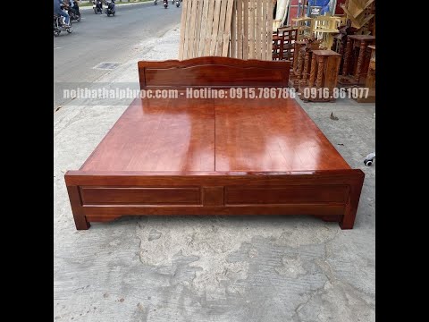 Giường gỗ xoan 1m6 vạt phảnđồ gỗ Cần Thơnội thất Hai PhướcHòa Phát Cần Thơ:09168610770915786788