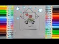 HOW TO DRAW A SUPER CUTE LOVE ENVELOPPE - Coloring pages for kids