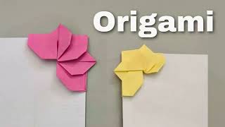 Kolay Origami Kağıttan Çiçek Ayraç Yapımı Easy Paper Bookmark 561