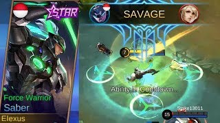 New Saber Starlight Skin FORCE WARRIOR Gameplay (Best Rework Ever) - Mobile Legends
