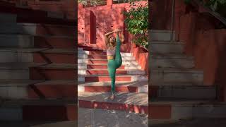 Standing Split On The Temple Stairs