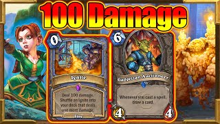 Ignite Does 100 Damage In 1 Turn New Fire Mage Otk United In Stromwind Wild Hearthstone