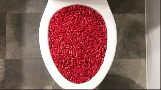 Worlds Strongest Toilet Flushing Red Candy