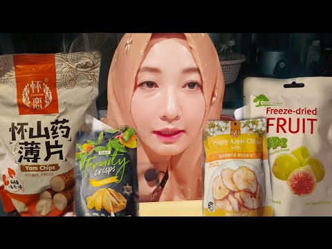 ASMR Apple, fig, mango yam fruit chips mukbang||eating show