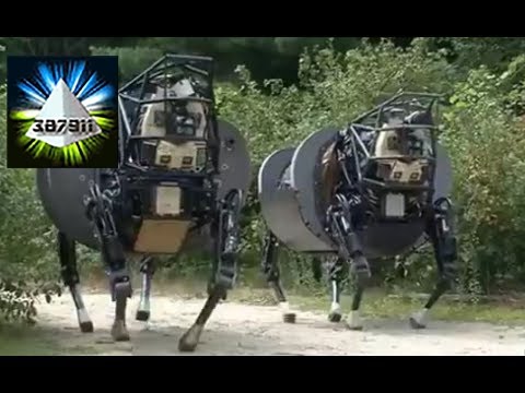 DARPA LS3 Running Legged Squad Support System Artificial Robot Demonstrates Darpa Legged Robot