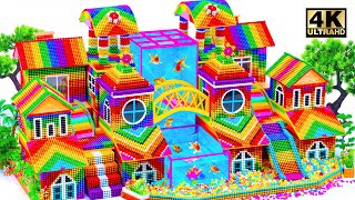 Satisfying Video | Build Water Park Mansion & Tallest Swimming Pool From Magnetic Balls For Pets