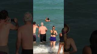 Shark on the beach in Miami Beach Florida USA