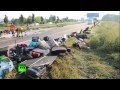 RAW: 9 killed, 40 injured in Germany triple bus crash