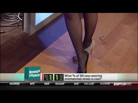 Michelle Beadle wearing different heels at the same time 11th January 2010