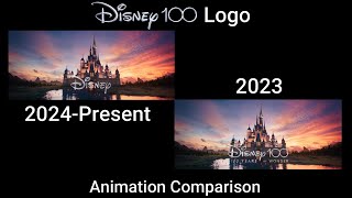 Disney 100 Years Of Wonder 2022-2023 Vs. Disney New Logo 2024-Present Logo Comparison