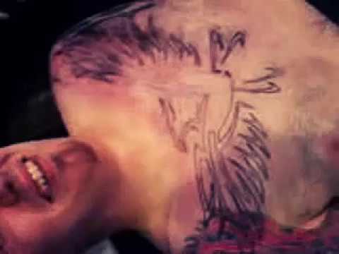Mike Milenko gettin his chest tattooed at Juggalo Johnnys Skin Art Tattoo
