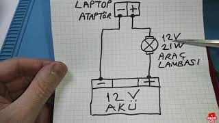 Laptop Adaptörü İle Akü Şarj Etme Notebook Şarj Ci̇hazi İle Akü Şarj Etme Car Battery Charger