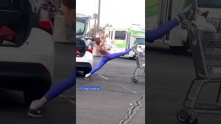 Beautiful Latin Girl In Hot Gym Outfit Stoping Cart With Her Y Legs