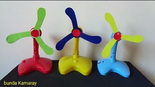 mini fan with paper propeller home made - quạt mini