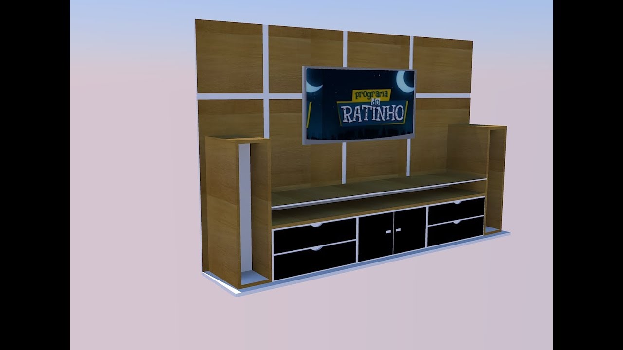 Rack Pra Sala De Tv ~ Rack para sala de estar Google Sketchup YouTub Rack Pra Sala De Tv ~ Rack para sala de estar Google Sketchup YouTub