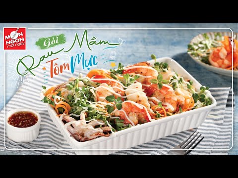 Cách làm GỎI RAU MẦM TÔM MỰC ăn hết sức, ngon giật mình | MÓN NGON MỖI NGÀY