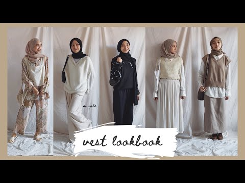 Lookbook: 11 Vest Outfit Ideas / Academia Style / Simple Hijab Outfit // #ootd citraamr - YouTube