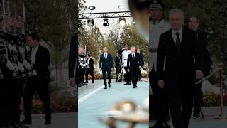 Samarqand Shahridagi Kongress Markazida Germaniya Federal Kansleri Olaf Shols Tanti Kutib Olindi