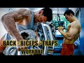COMPLETE BACK - BICEPS -TRAPS Workout For MASS GAIN |RAW UNCUT- |एक घंटे का पूरा वर्कआउट|