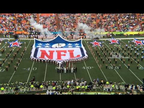 ProBowl 2014 - PreGame - National Anthem - Army Navy Air Force Marine Coast Guard