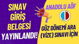 Anadolu Üni. Aöf Ara Vize Sınav Giriş Belgesi Yayınlandı Sınav Giriş Belgesi Nasıl Alınır?