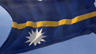 Nauru National Anthem And Waving Flag