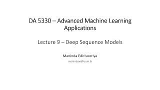 Deep Sequence Modelling