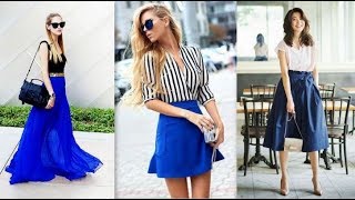 Ideas De Trajes Con Falda Azul - Moda 2018