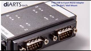 Manufacture Ftdi Serial Com Usb To 4 Port Rs232 Adapter Industrial Spec Din Rail Wall Mount Odm