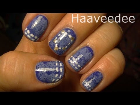 A cute and very simple jeans/denim inspired nail art design