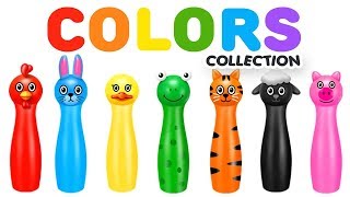 Learn Animal Names And Animal Sounds With 3D Bowling Game - Colors Collection For Children