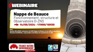 Webinaire Nappe De Beauce, Fonctionnement, Structure Et Plateforme O-Zns