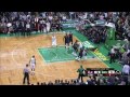 LeBron James blocks Evan Turner at the rim, tells him "You tried!" Cavaliers at Celtics