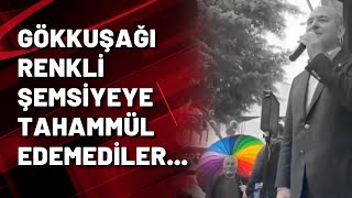 Süleyman Soylu Konuşurken Gökkuşağı Renkli Şemsiyeyi Kapattırdılar