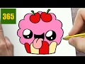 hur man ritar MUFFIN KAWAII STEG FÖR STEG - kawaii ritningar lätt