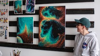 Realistic Galaxy Painting The Depths Of A Nebula