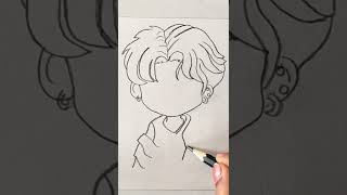 Chibi cute Jimin for BTS Army | cute jimin drawing #shorts #bts #jimin #drawing 