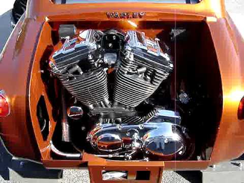 1960 Vespa 400 Microcar test start outside with Harley Davidson Sportster