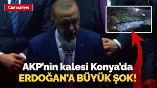 AKP'nin kalesi Konya'da Erdoğan'a büyük şok, tribünler boş kaldı: İşte o anlar..