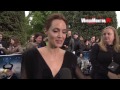 Angelina Jolie All Smiles interviewed at 'Maleficent' Costume and Props Private Reception Red Carpet