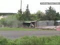 Rally Subaru Crashing into Shed