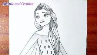 How To Draw Frozen 2 Elsa Step By Step For Beginners.