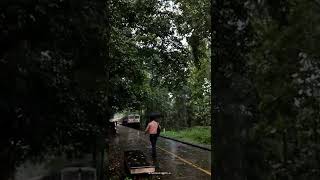 Train Arrives At Pattikkad Railway Station In Rain Shoranur To Nilambur Lukmanul Hakkim P