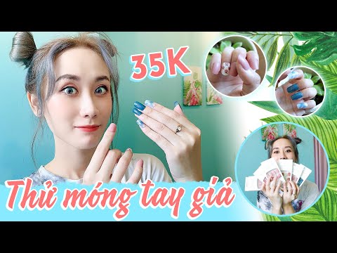 LẦN ĐẦU DÙNG THỬ MÓNG TAY GIẢ 35K | TRYING $2 FAKE NAILS FOR THE FIRST TIME | HƯƠNG WITCH