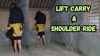 Lift Carry Shoulder Ride Wanita Kuat -Uni Leni