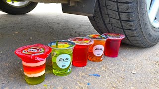 Experiment: Car Vs Jelly, Aplastando Cosas Crujientes Y Suaves Con La Rueda De Un Coche