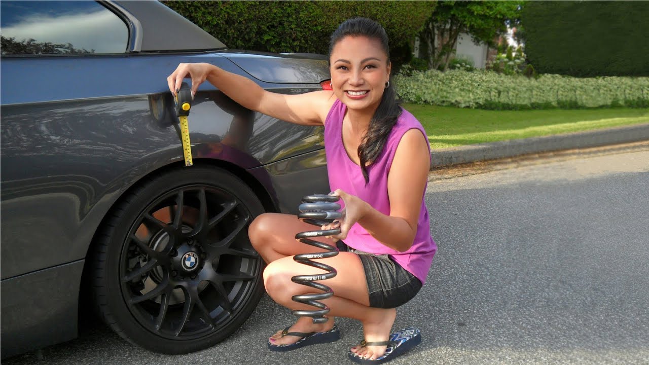 H&R Sport Springs on BMW 335 E93 Before and After - YouTube