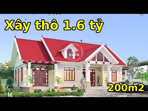 Mẫu nhà vườn 1 tầng rộng 200m2 chỉ với 1.6 tỷ đồng - BT 11010 | KIẾN TRÚC KATA