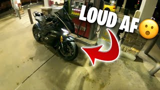 Satisfying Straight Piped Yamaha R6 Ripping Through Streets At Nightpure Sound
