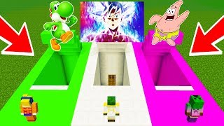 NO ELIJAS LA BASE SECRETA EQUIVOCADA EN MINECRAFT ! BUNKER DE GOKU ULTRA INSTINTO YOSHI Y PATRICIO